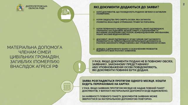 Інформація для громадян, чиї родичі загинули або померли внаслідок агресії рф.